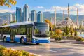 Автобус на фоне Грозного — иллюстрация к справочнику маршрутов